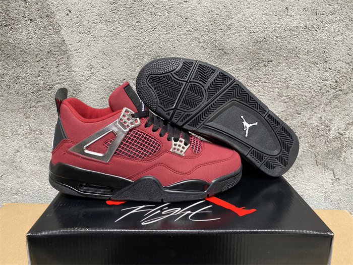 Men's Hot Sale Running weapon Air Jordan 4 Red/Black Shoes 0189